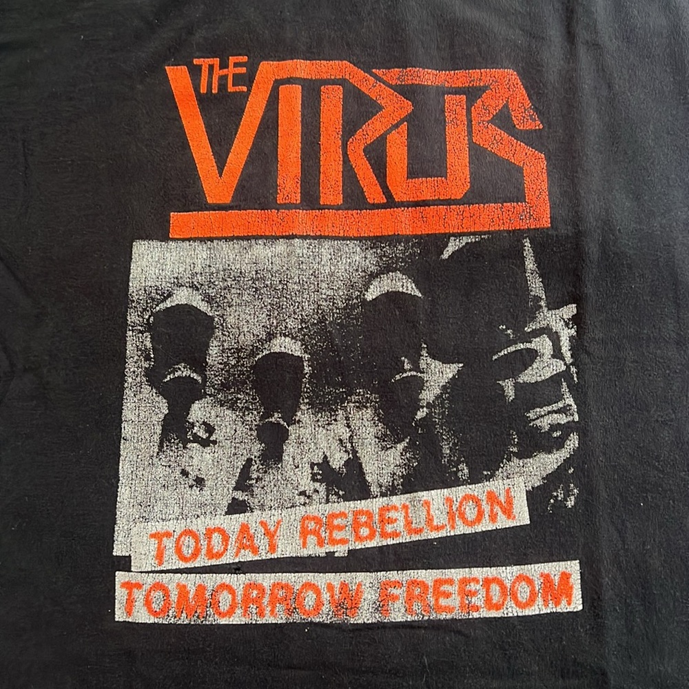 Vintage: Virus band tee- today rebellion tomorrow freedom